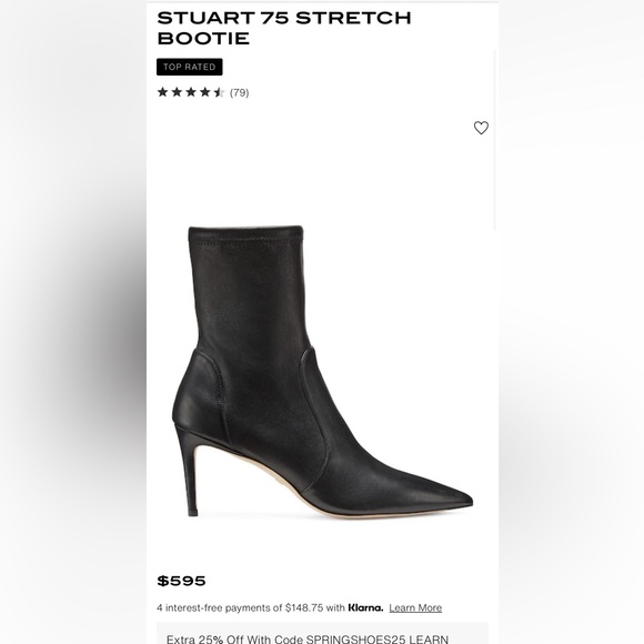 Stuart weitzman 75 leather stretch booties - Picture 3 of 9